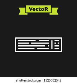 White line Deck of playing cards icon isolated on black background. Casino gambling.  Vector Illustration