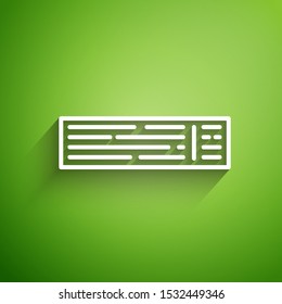 White line Deck of playing cards icon isolated on green background. Casino gambling.  Vector Illustration