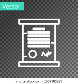 White line Decree, paper, parchment, scroll icon icon isolated on transparent background.  Vector Illustration