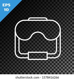 White line Diving mask icon isolated on transparent dark background. Extreme sport. Diving underwater equipment.  Vector Illustration