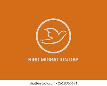 a white line drawing of a bird in flight enclosed within a white circle