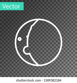 White line Eclipse of the sun icon isolated on transparent background. Total sonar eclipse.  Vector Illustration
