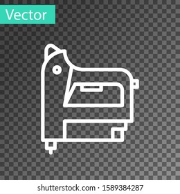 White line Electric construction stapler icon isolated on transparent background. Working tool.  Vector Illustration