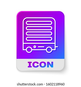 White line Electric heater icon isolated on white background. Infrared floor heater with remote control. House climate control. Rectangle color button. Vector Illustration