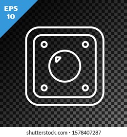 White line Electric light switch icon isolated on transparent dark background. On and Off icon. Dimmer light switch sign. Concept of energy saving.  Vector Illustration