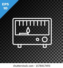 White line Electrical measuring instruments icon isolated on transparent dark background. Analog devices. Electrical appliances.  Vector Illustration