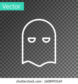 White line Executioner mask icon isolated on transparent background. Hangman Vector Illustration