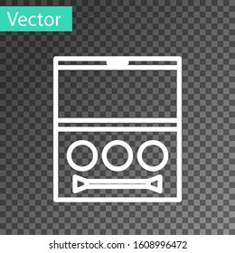 White line Eye shadow palette with brush icon isolated on transparent background.  Vector Illustration