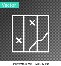 White line Folded map icon isolated on transparent background. Vector