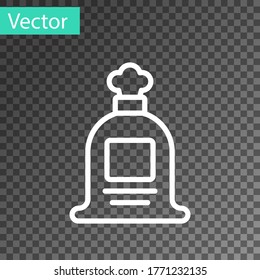 White line Full sack icon isolated on transparent background. Vector