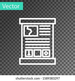 White line Game guide icon isolated on transparent background. User manual, instruction, guidebook, handbook.  Vector Illustration