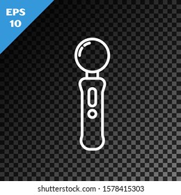 White line Gamepad icon isolated on transparent dark background. Game controller.  Vector Illustration