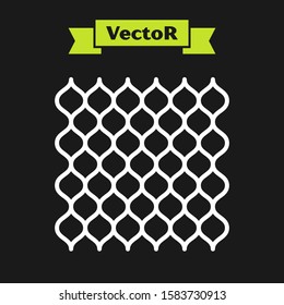White line Garden fence wooden icon isolated on black background.  Vector Illustration