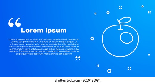 White line Genetically modified apple icon isolated on blue background. GMO fruit.  Vector