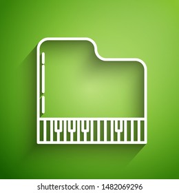 White line Grand piano icon isolated on green background. Musical instrument.  Vector Illustration