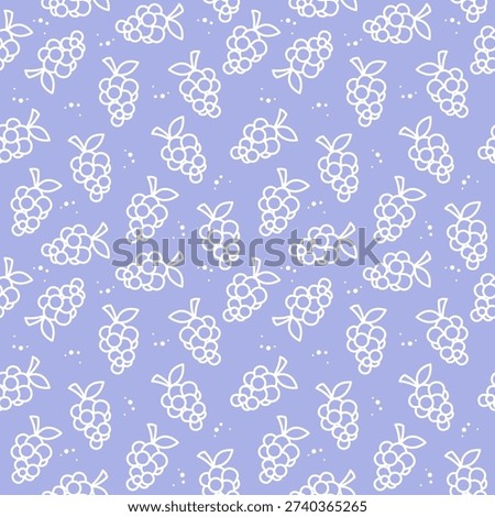 White Line Grape Seamless Pattern for Fresh Fruit Packaging and Textile Design