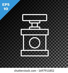 White line Handle detonator for dynamite icon isolated on transparent dark background.  Vector Illustration