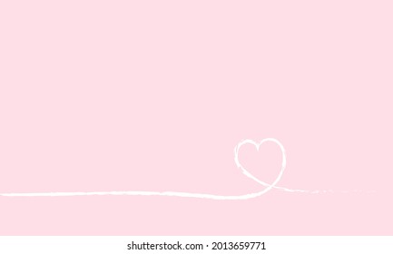 white line of heart shape on pink background