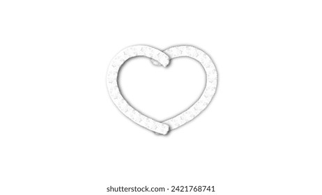 white line heart shape valentines day festival. on the blank background