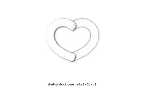 white line heart shape valentines day festival. on the blank background