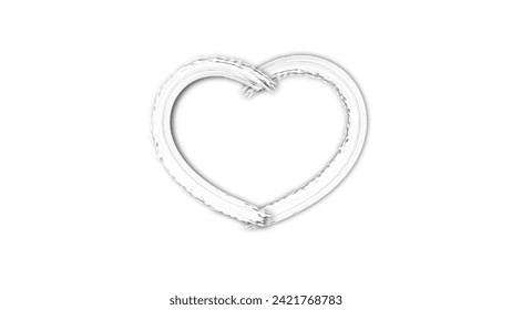 white line heart shape valentines day festival. on the blank background