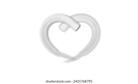 white line heart shape valentines day festival. on the blank background