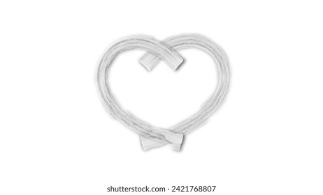 festival del día de San Valentín con forma de corazón de línea blanca. en el fondo en blanco