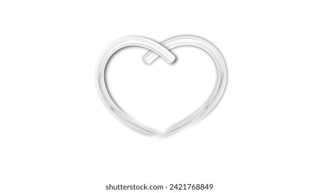 white line heart shape valentines day festival. on the blank background
