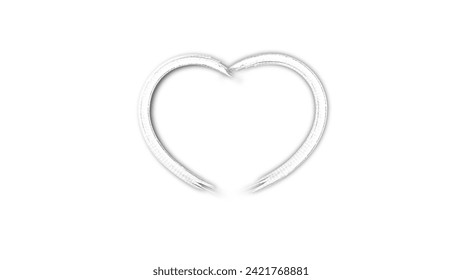 white line heart shape valentines day festival. on the blank background