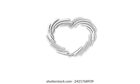 white line heart shape valentines day festival. on the blank background