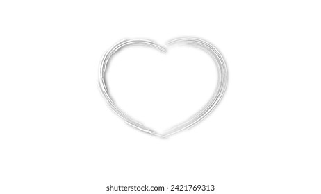 white line heart shape valentines day festival. on the blank background