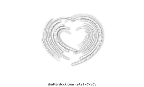 white line heart shape valentines day festival. on the blank background