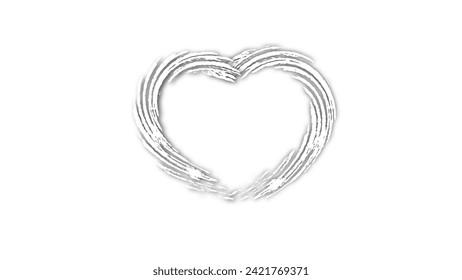 white line heart shape valentines day festival. on the blank background