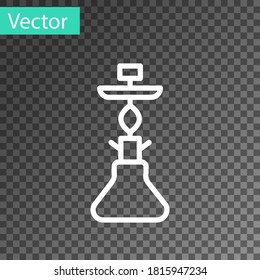 White line Hookah icon isolated on transparent background. Vector.