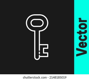Icono de la tecla Casa Blanca aislado en fondo negro.  Ilustración vectorial