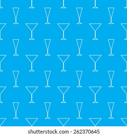 white line icon glass pattern on blue  background