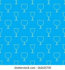 white line icon glass pattern on blue  background