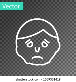 White line Inflammation on face icon isolated on transparent background.  Vector Illustration