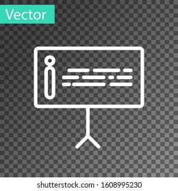 White line Information icon isolated on transparent background.  Vector Illustration