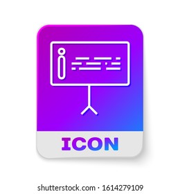 White line Information icon isolated on white background. Rectangle color button. Vector Illustration