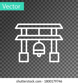 White line Japan Gate icon isolated on transparent background. Torii gate sign. Japanese traditional classic gate symbol. Vector Illustration