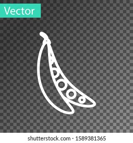 White line Kidney beans icon isolated on transparent background.  Vector Illustration
