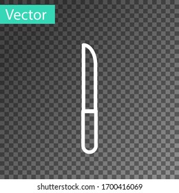 Icono de Cuchilla blanca aislado en fondo transparente. Símbolo de cubertería. Ilustración vectorial