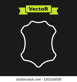 White line Leather icon isolated on black background.  Vector Illustration