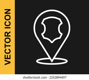 White line Leather icon isolated on black background.  Vector