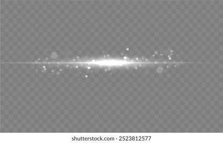 White line light effect. Golden glowing neon lines. The golden glow of dust and glare. Flash of light. gold dust bokeh. Gold confetti shimmers on a dark background.