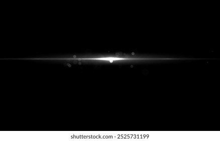 White line light effect. Golden glowing neon lines. The golden glow of dust and glare. Flash of light. gold dust bokeh. Gold confetti shimmers on a dark background.