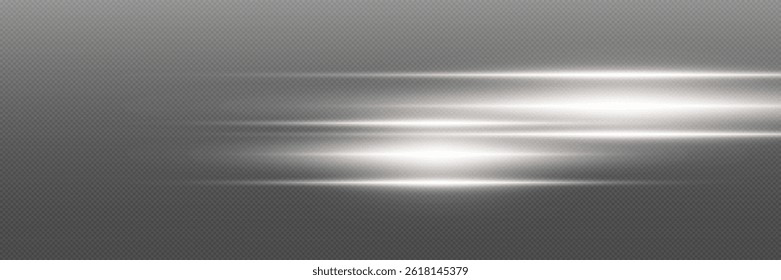 Línea blanca de luz y efecto Horizontal de rayo láser.