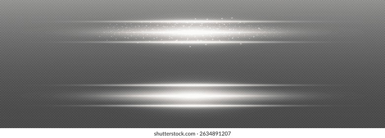 White line of light and horizontal laser beam effect.