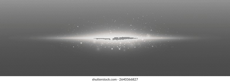 White line of light and horizontal laser beam effect.
